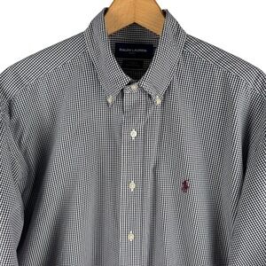 Ralph Lauren Golf Mens Tilden Gingham Button Down Shirt Mens L Red Pony Logo